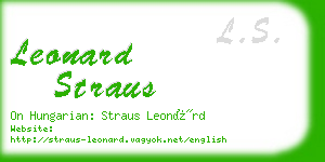 leonard straus business card